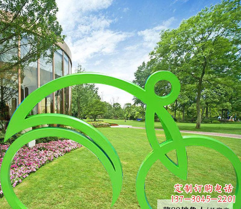 重庆不锈钢荧光绿骑行艺术