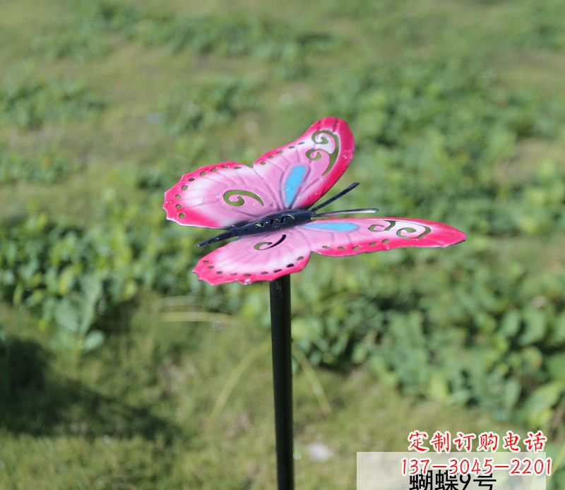 重庆不锈钢园林彩色蝴蝶插件精美的蝴蝶雕塑