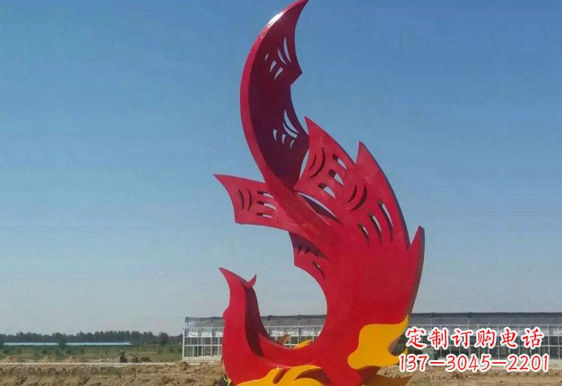 重庆凤凰雕塑传承不锈钢园林艺术