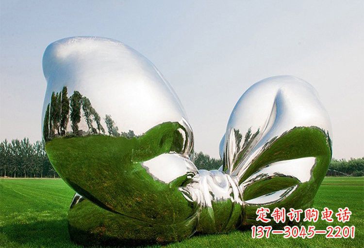 重庆艺术之美——不锈钢园林大型蝴蝶结雕塑