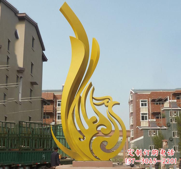 重庆静谧的凤凰不锈钢园林雕塑