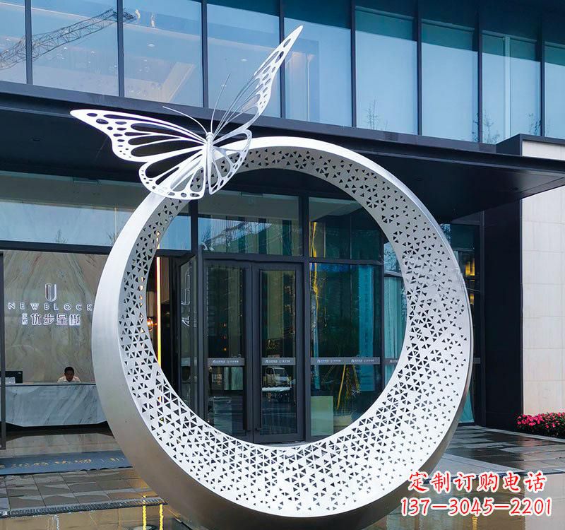 重庆不锈钢园林戒指雕塑精美细腻的艺术品