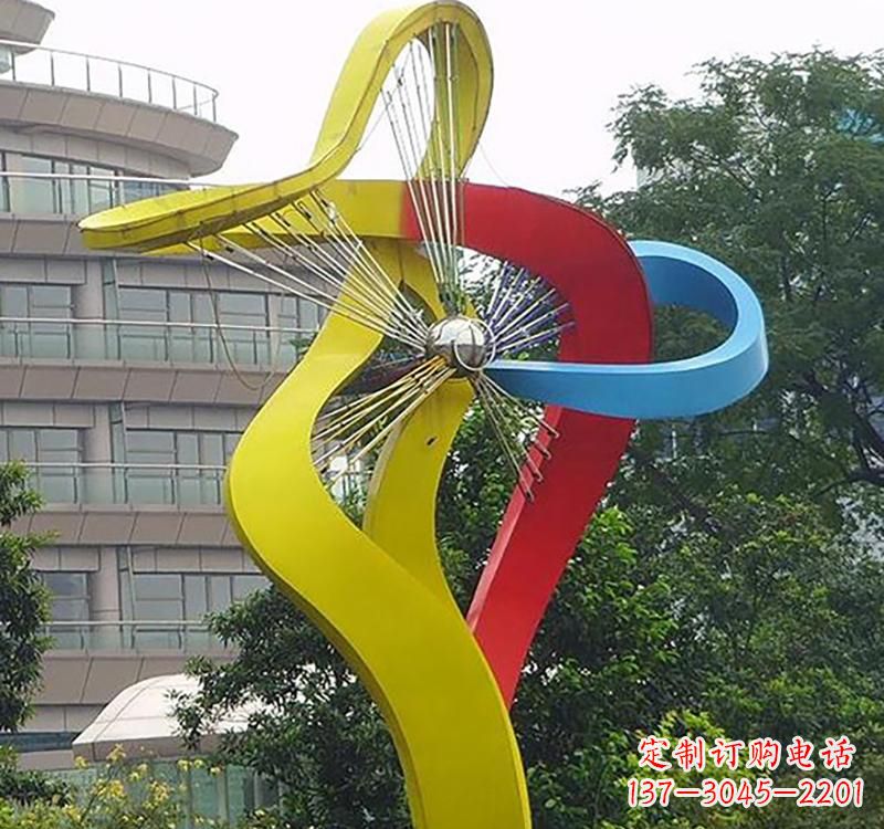 重庆不锈钢风车雕塑——烤漆之美