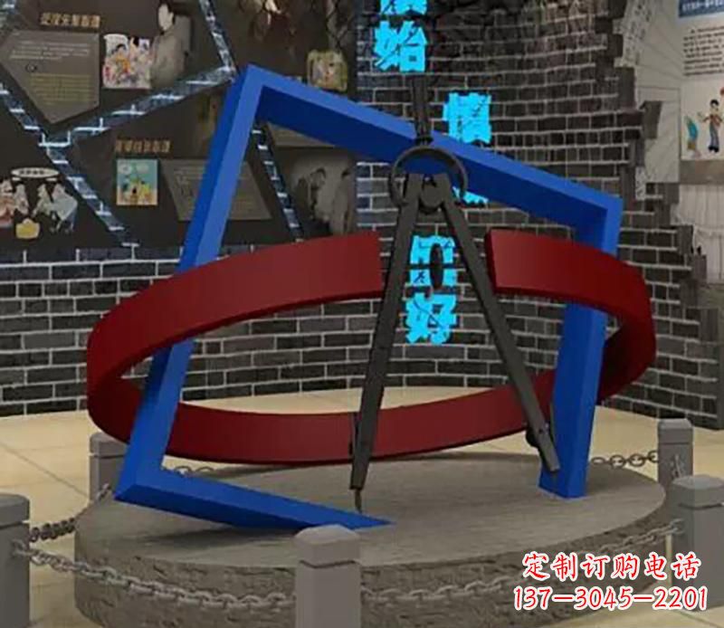 重庆不锈钢圆规雕塑实现景观美化的艺术之作