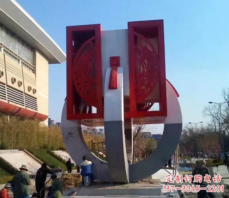 重庆不锈钢圆环雕塑象征着永恒的美