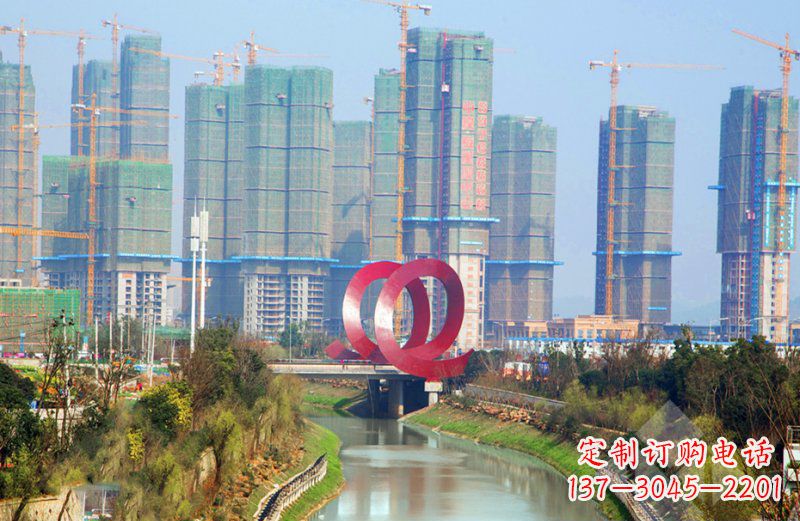 重庆精美不锈钢圆环雕塑