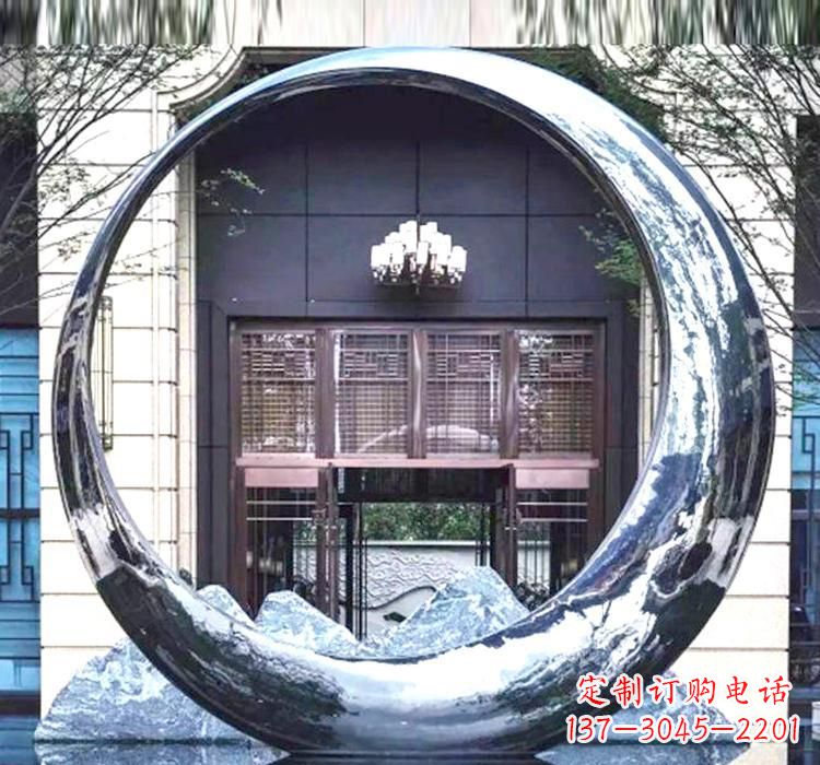 重庆精美的不锈钢圆环雕塑
