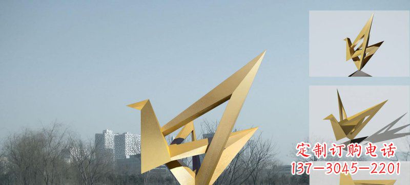 重庆不锈钢仙鹤雕塑灵动的艺术符号
