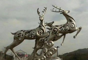 重庆梅花鹿雕塑——祥云梅花鹿广场的标志