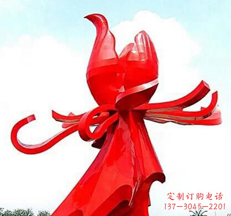 重庆不锈钢玫瑰雕塑，传递爱与和平