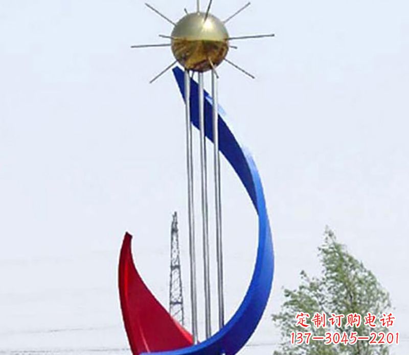 重庆流动的美——不锈钢飘带雕塑