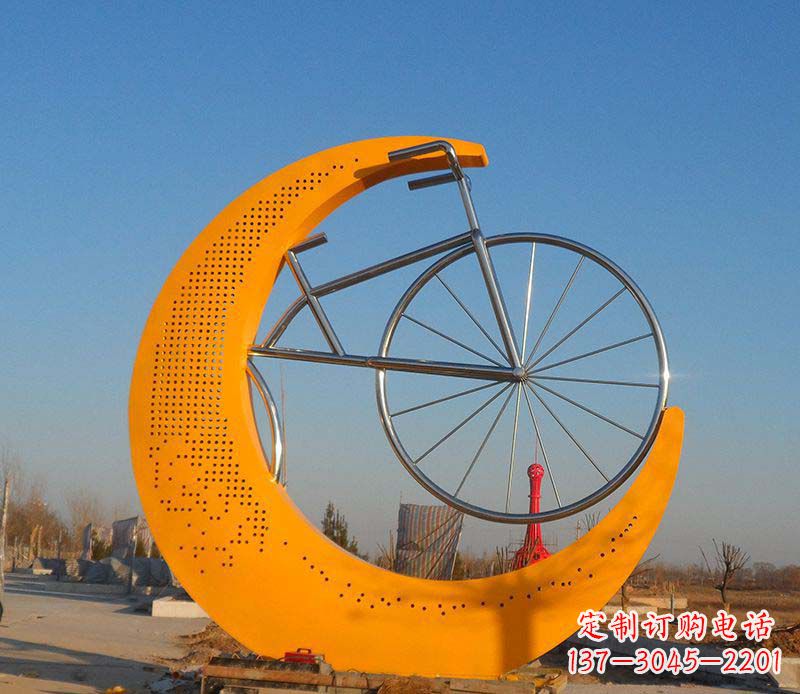 重庆不锈钢自行车雕塑一次性看到的艺术经典