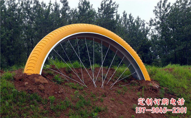 重庆不锈钢自行车雕塑——景观美化的象征