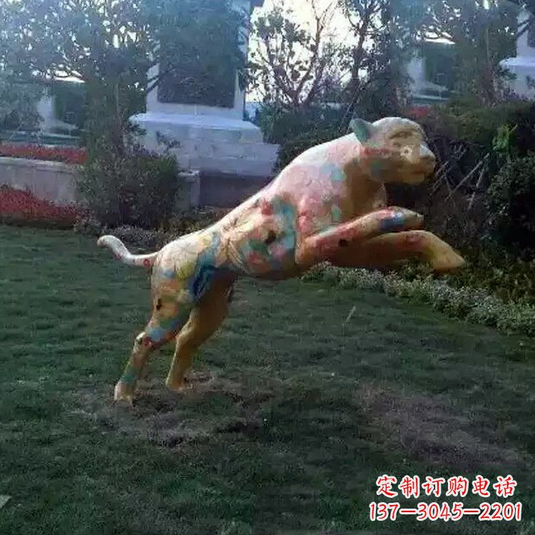 重庆豹子玻璃钢雕塑——精美动物摆件