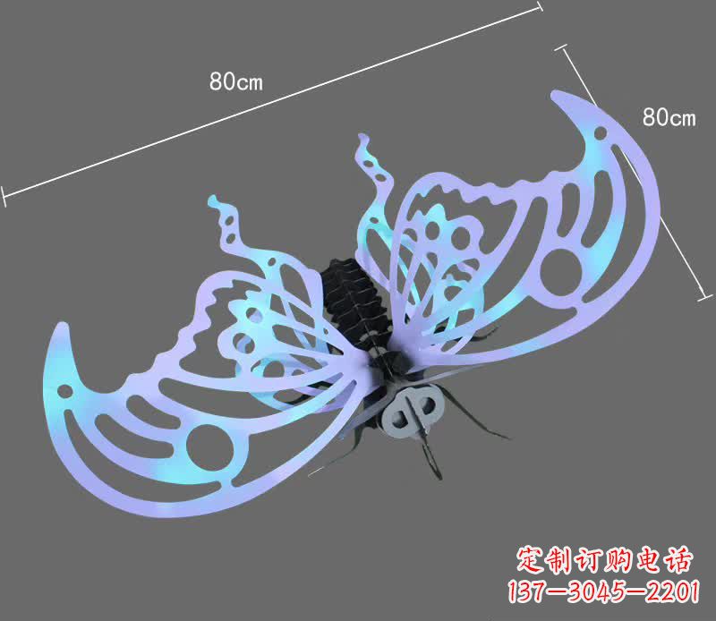 重庆彩绘不锈钢蝴蝶雕塑宛如梦幻般的艺术之作