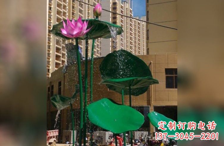 重庆彩色不锈钢荷花雕塑222