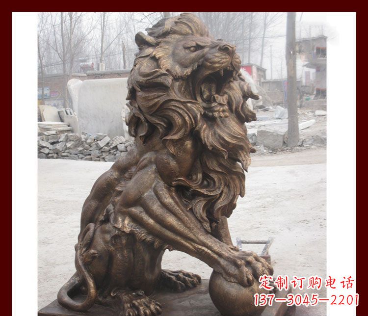 重庆传统工艺——踩球欧式狮子铜雕
