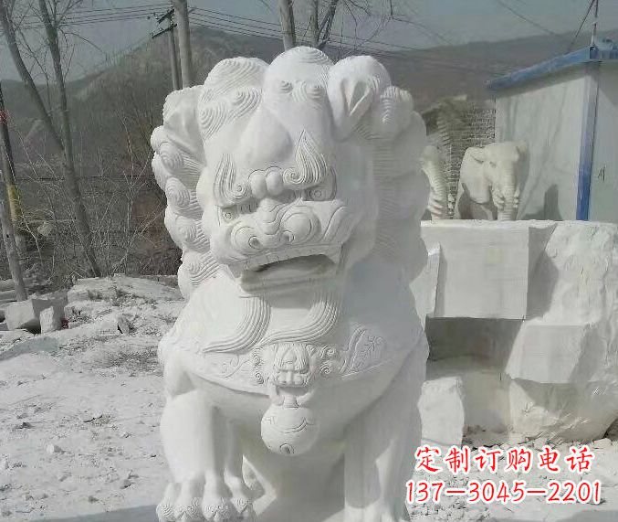 重庆狮子雕塑踩绣球石狮子寺庙的独特景观