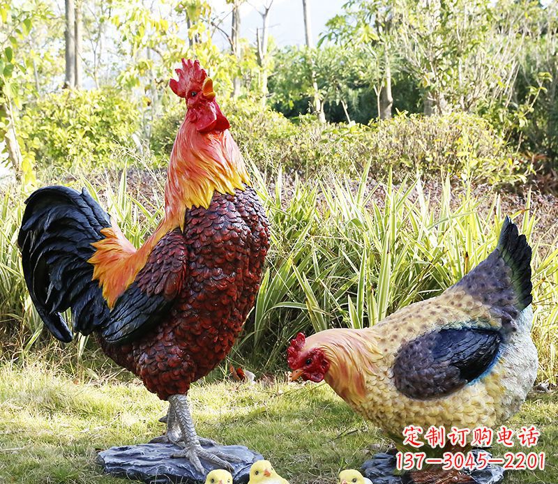 重庆公鸡雕塑完美的绿化环境装饰