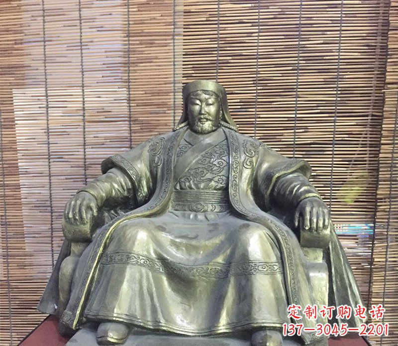 重庆成吉思汗古代名人铜雕