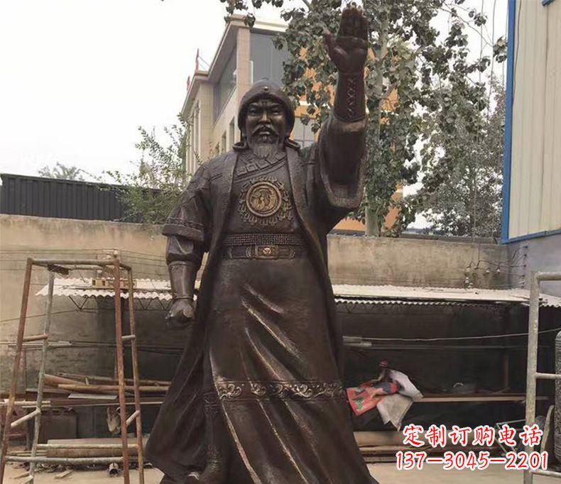 重庆传承民族英雄——成吉思汗铜雕