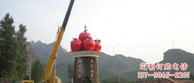 重庆不锈钢苹果雕塑缔造城市风采