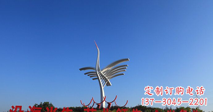 重庆城市抽象不锈钢仙鹤雕塑