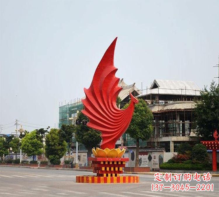 重庆城市街边不锈钢凤凰雕塑