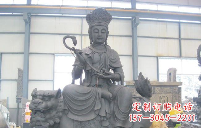 重庆文殊菩萨坐狮子雕塑