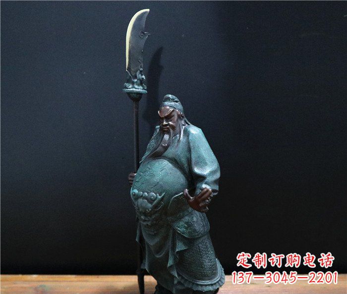 重庆玻璃钢仿铜关公雕塑