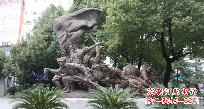 重庆冲锋人物革命战士铜雕 (2)