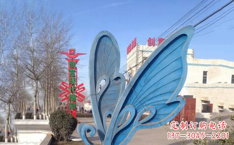 重庆抽象不锈钢蝴蝶雕塑把美丽永久定格
