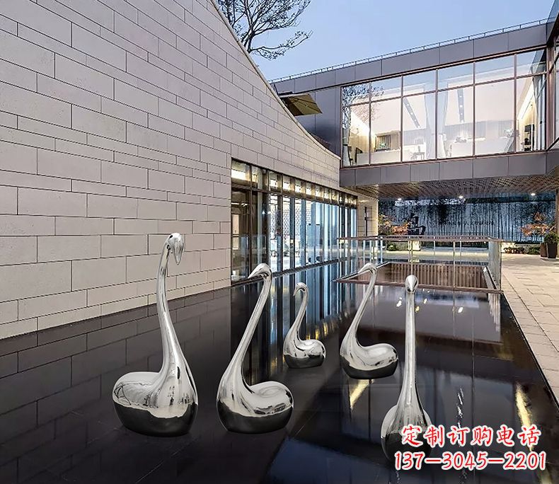 重庆质朴无华的不锈钢天鹅雕塑