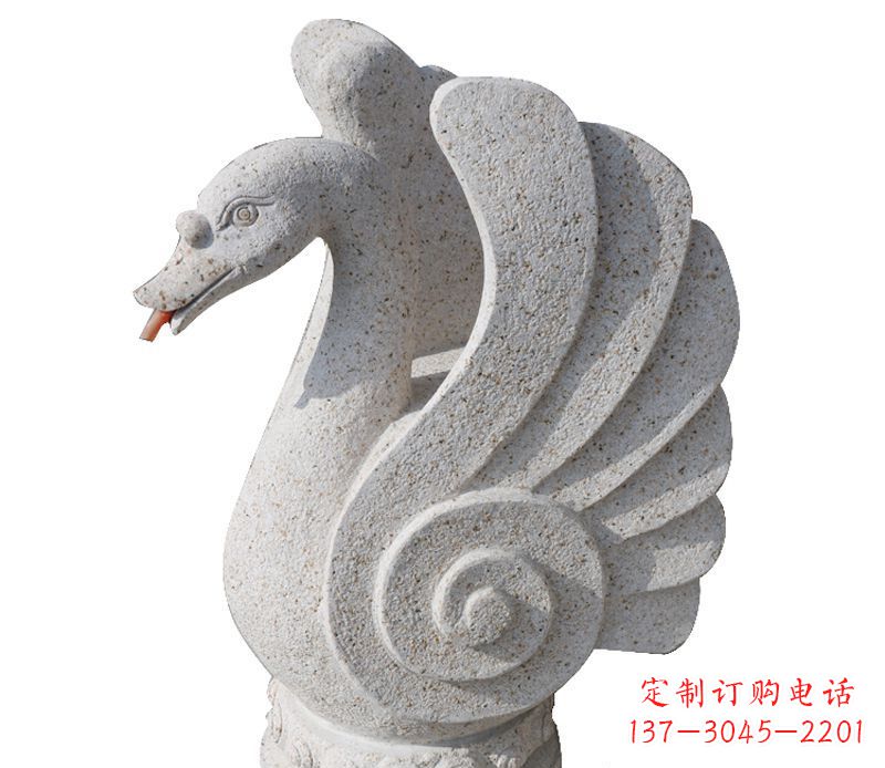 重庆抽象喷水天鹅石雕 (2)