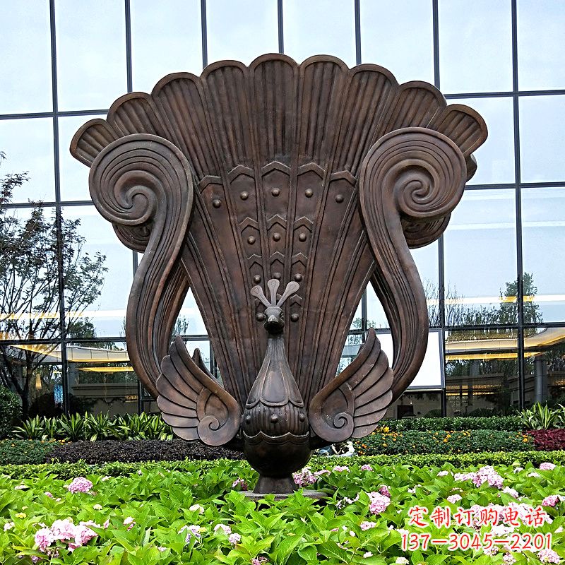重庆抽象铜雕孔雀雕塑