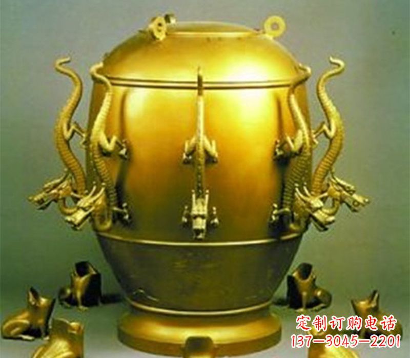 重庆纯铜古天文仪器地动仪雕塑