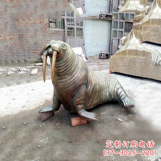 重庆纯铜海豹雕塑