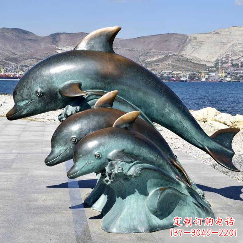 重庆海豚的优雅——纯铜海豚雕塑