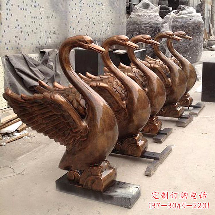 重庆纯铜喷水天鹅雕塑