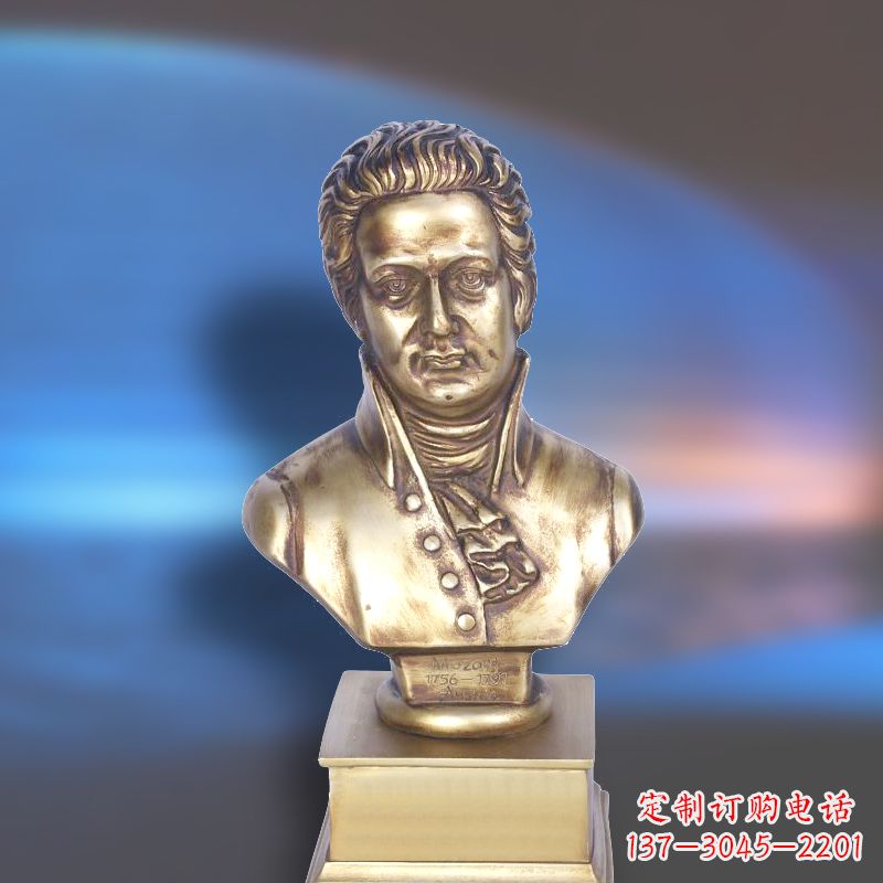 重庆纯铜莫扎特头像雕塑