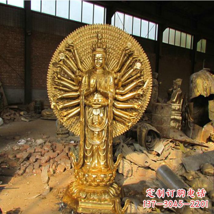 重庆纯铜千手观音铜像