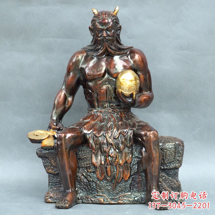 重庆神农大帝坐姿雕塑像