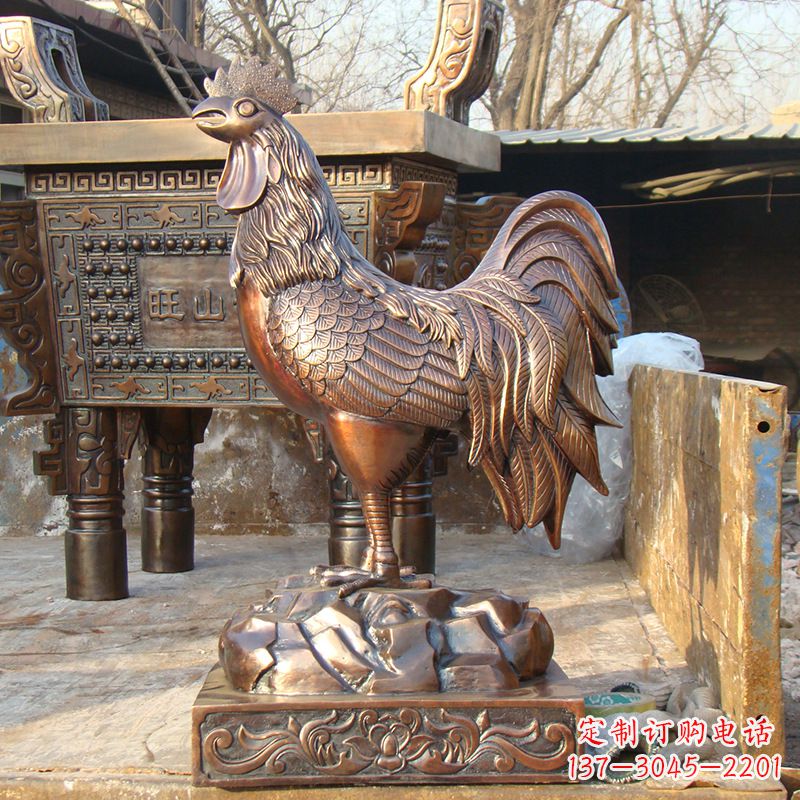 重庆精美纯铜生肖鸡雕塑