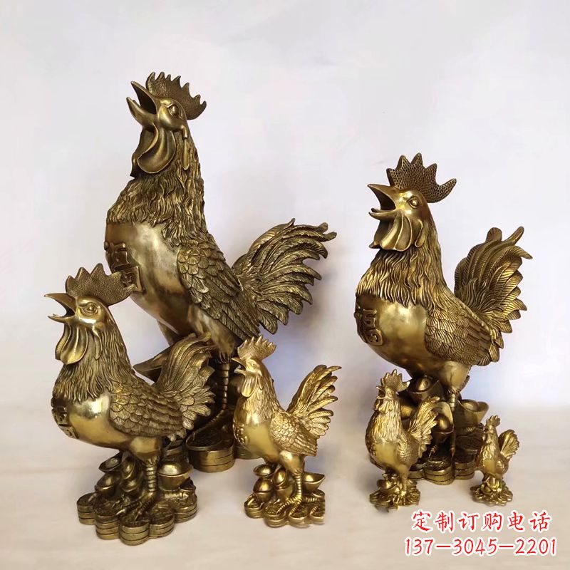 重庆鸡雕塑纯铜打造的精美艺术品
