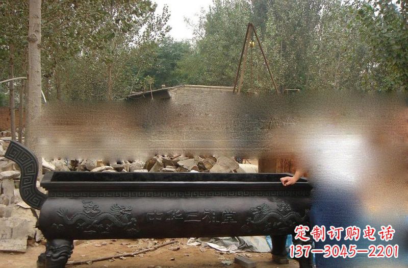 重庆祠堂方形香炉铜雕