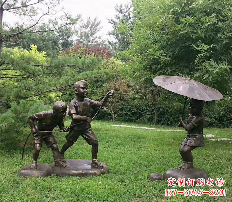 重庆纪念儿童的美好时光——铜雕塑
