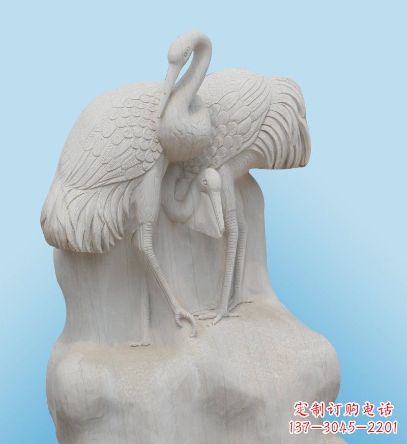 重庆大理石制作的丹顶鹤雕塑