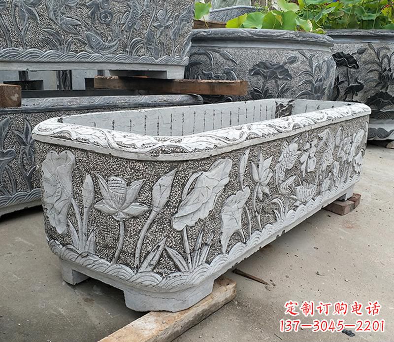 重庆大理石菊花水缸雕塑
