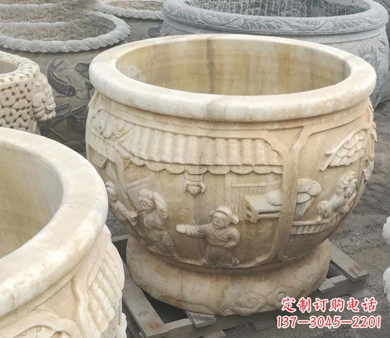 重庆雕刻精美的大理石儿童水缸