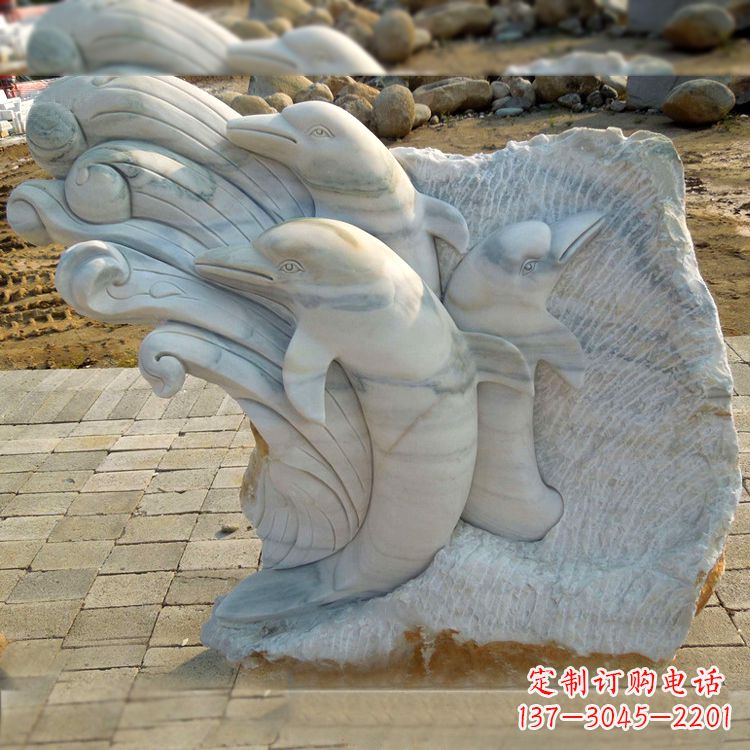 重庆海豚雕塑以大理石精美绝伦